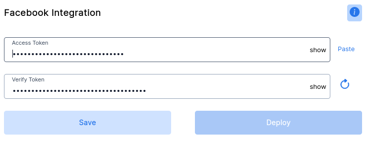 Adding Messenger credentials in Sarufi dashboard