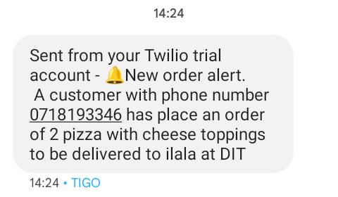 Twilio notification